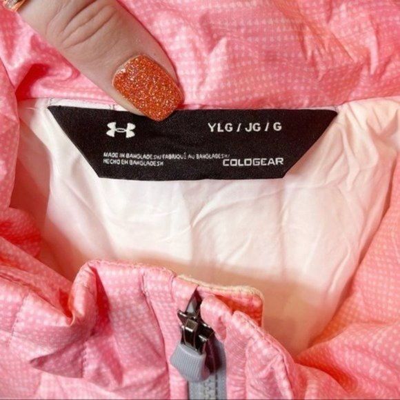 Under Armour ColdGear Reactor Winter Coat Pink Girls Youth Kids Large - Picture 10 of 11